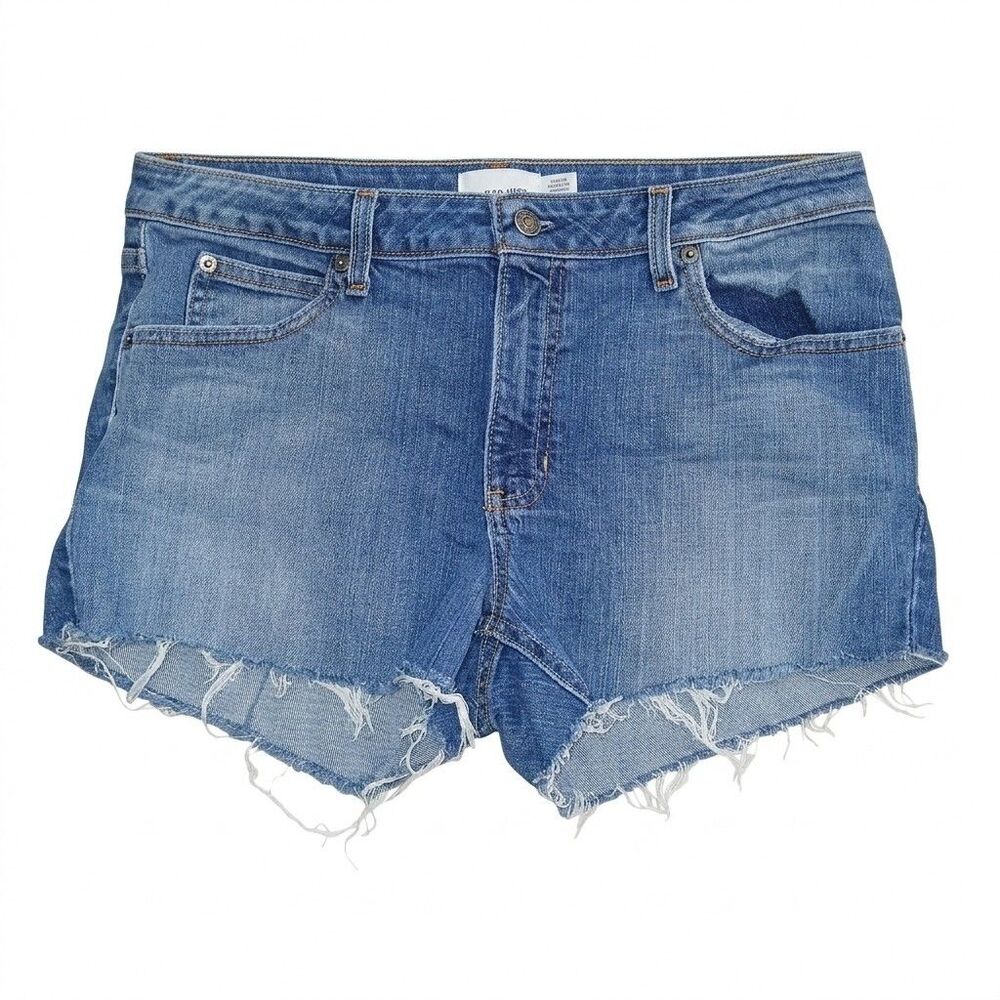 Gap 1969 Denim Shorts Size 12 Cut Off Raw Hem Medium Wash Boot Cut Cropped